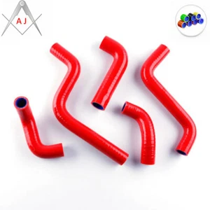 Red For KAWASAKI NINJA ZX6R ZX 600 1989-1997 Silicone Radiator Coolant Hose Kit - Picture 1 of 8