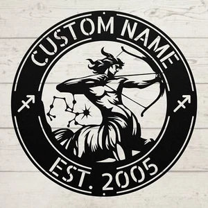 Custom Constellation Metal Sign Sagittarius Zodiac Art Home Decor Astrology Gift - Picture 1 of 5