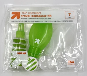 Up & Up TSA Compliant Travel Container Kit 7 Pack TSA Compliant Green - Picture 1 of 6