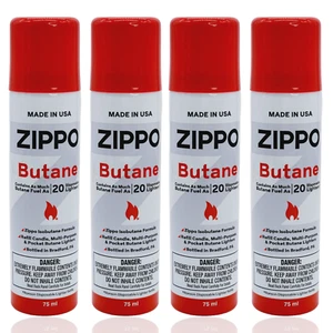 ZIPPO BUTANE FUEL 75 ml Lighter Fluid MADE IN USA PACK OF 4 packaging may vary - Picture 1 of 5