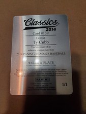 Ty Cobb 2014 Classics Yellow Printing Plate