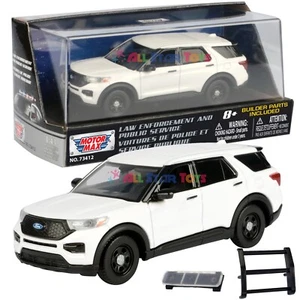 Motormax 1/43 2022 Ford PI Utility Police SUV Blank White Slicktop 79521 Kit - Picture 1 of 10