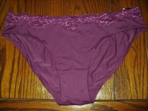 NWT LE MYSTERE LACE TRIM BIKINI PANTIES POLYAMIDE 9465 BRANDY BERRY XL - Picture 1 of 2