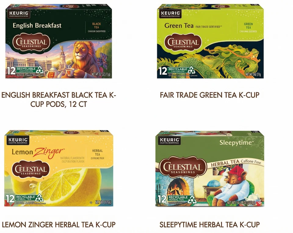 Celestial Seasonings Tea Single-Serve K-Cup Pods - Choice of Flavor ( 72 ct )