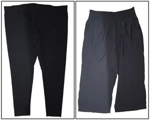 Women's Lot of 2 Straight Leg Pants Plus Size XXL Vera Wang Smocked Waist Black - Picture 1 of 9