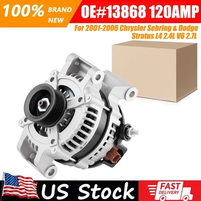 Alternador para Chrysler Sebring 2001-2006 Dodge Stratus L4 2,4 L V6 2,7 L 13868 Foto 1 de 4