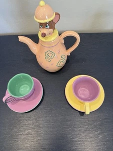 Disney Tea Set - Alice in Wonderland Teapot and Saucer Set - Dormouse Rare - Picture 1 of 11