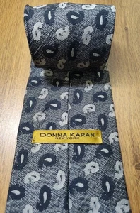 Donna Karan New York Men's 57x3.5" Teardrop All Over Print Silk Tie - Picture 1 of 9