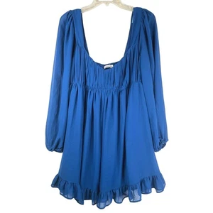 Abercrombie & Fitch Langarm Babydoll Minikleid in Blau, Größe L, EUC - Bild 1 von 12