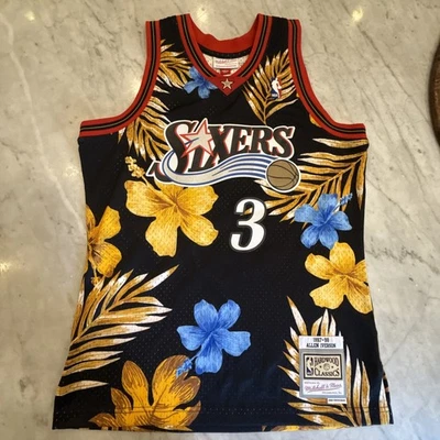 Allen Iverson Philadelphia 76ers Floral Park Mitchell & Ness Swingman Jersey M - Image 1 of 4