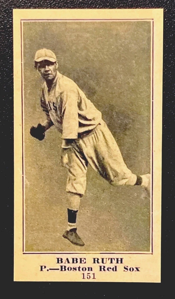 Tarjeta de lanzador Babe Ruth Boston Red Sox #151 1915~ M101-5 famosa-BarrCo. Reimpresión Foto 1 de 4