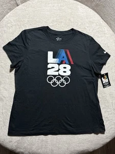 NWT Official Nike Tee Los Angeles USA Olympics 2028 Women’s Shirt XL Black - Picture 1 of 8