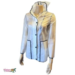 M&S Originals London Studio Clear Raincoat Jacket Black Trim Girls 11/12 Yr - Picture 1 of 12