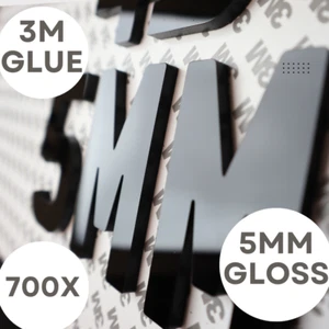 700 x 3D 4D 5mm Acrylic Laser Number Plate Letters with 3M Backing Resin Digit - Picture 1 of 7