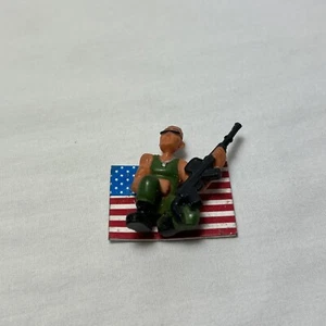 Vintage Lil Homies Figure 1 3/8” Tall American Flag Soldier With Rifle - Picture 1 of 3