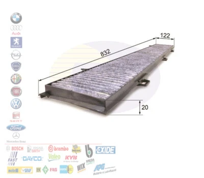 FILTRO ABITACOLO CARBONI ATTIVI BMW SERI 1 E81 E82 E87 3 E90 E91 E92 X1 E84 - Immagine 1 di 3