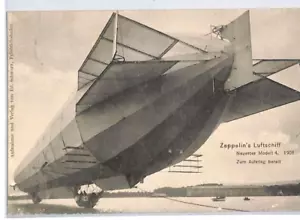 GERMANY Pioneer Airship ZEPPELIN Postcard *New Model 4* Used 1908 {samwells}PZ7 - Picture 1 of 12