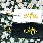 Mrs. & Mr. Faux Leather Luggage Tags with Sturdy Buckle Straps, The Bride Box!