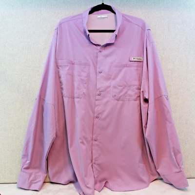 Camisa de pesca COLUMBIA PFG manga larga púrpura orquídea manga larga ventilada, talla XL Foto 1 de 4