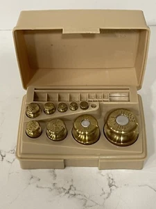 Vintage OHAUS Brass Calibration Weight Set- 10 Piece, 1 Gram To 200, Missing 1g - Picture 1 of 4