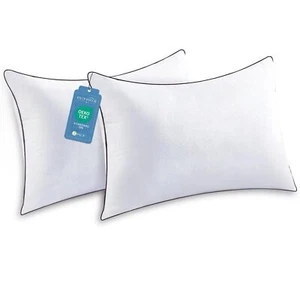 Queen Size Pillows Set of 2 Soft Down Alternative for Side & Back Sleepers - Picture 1 of 8