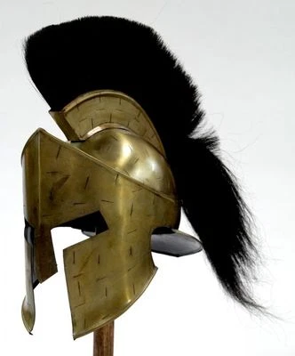 CASCO LEONIDAS 300 CON PLUMA ~ CASCO DE PELÍCULA KING LEONIDAS 300 ~ CASCO BLINDADO Foto 1 de 3