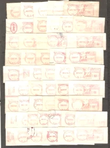 United States LOT MACHINE STAMP LABEL MORE 85 DIFFERENT TOWNS USED SEE SCAN - Picture 1 of 3