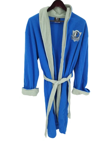 Dallas Mavericks Robe Mens Large UNK Sleep Wear Bath Robe NBA With Belt Blue Cover
