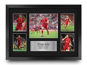 Diogo Jota Liverpool Geschenk A3 gerahmt gedruckt Autogramm Display für Fußballfans - Bild 1 von 7