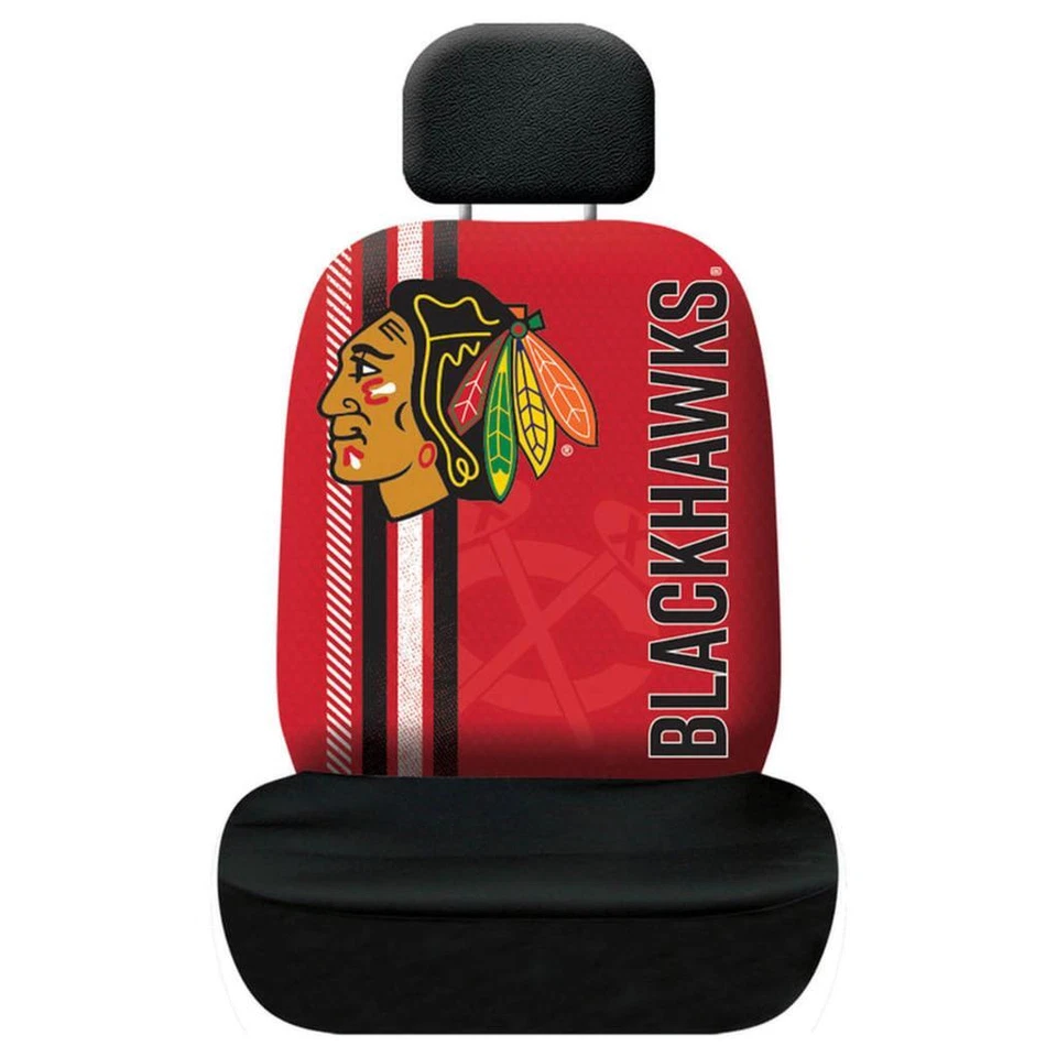 Chicago Blackhawks Rally Design Seat Cover [NEW] NHL Car Truck Seatbelt Bucket - Image 1 of 1