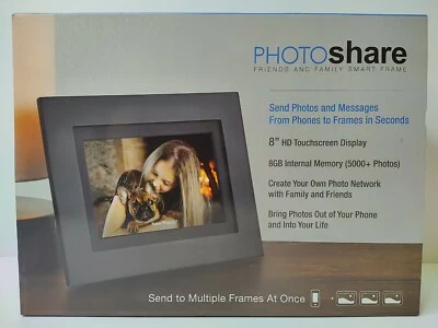 SimplySmart Home 8" FHD PhotoShare Friends  Family Smart Frame, Classic Black - Image 1 of 4