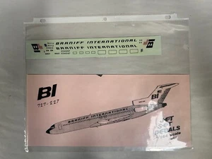 NUOVO Vintage Jet Set Decalcomanie Braniff International 727 227 Modello Aereo 1/144 (NK3) - Foto 1 di 3