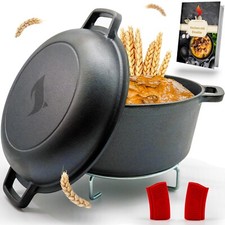 Pentola in ghisa [bruciata e adatta all'induzione] - incl. maniglie in silicone merce di seconda scelta