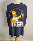 Homer Simpson Beer Retro Summer T-shirt Comedy Cotton VGC Size UK 3XL - Fastpost