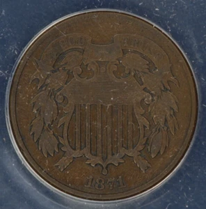 1871 Two Cent Piece 2c ANACS - VF25 - Picture 1 of 4