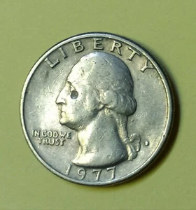 1977 D Washington Quarter Lamination Error Coin “Black-Eye George” - Picture 1 of 5