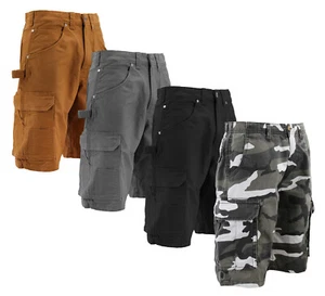 Men's Classic Fit Army Utility Multi Pocket Cotton Lightweight Cargo Shorts - Picture 1 of 17