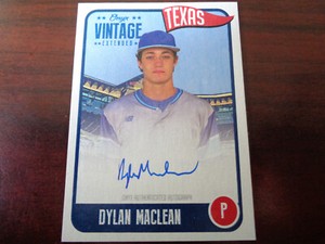 2020 Onyx Vintage Dylan Maclean AUTO BLUE #'ed /275 ROOKIE CARD-Rangers