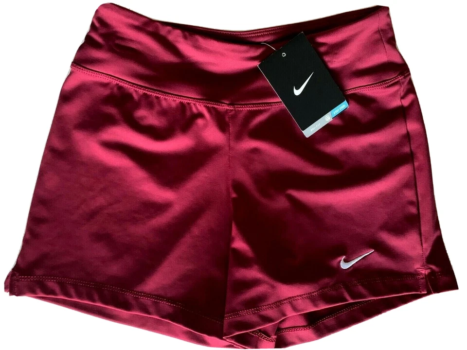 NEW NIKE [XS] Women's DRI-FIT POWER Volleyball/Track Shorts-Maroon 399201-610 - Image 1 of 1