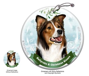 Bellyrubs & Kisses Ornament - Sable and White Border Collie 030A - Picture 1 of 1