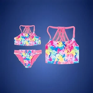 Rainbow 2pc Wonder Nation Girls XL 14-16 Swimsuit Swimming Pink NWT - Picture 1 of 1