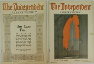 The Independent Harpers Weekly Mar 19th & 26th 1917 WWI Soldiers Army Navy - Picture 1 of 12