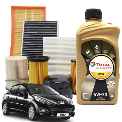 KIT TAGLIANDO PEUGEOT 207 1.6 HDI 90CV 66KW DAL 02/2006 4LT OLIO TOTAL INEO 5W30 - Bild 1 von 4