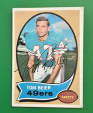 1970 Topps TOM BEIER Card Autographed #64 - San Francisco 49ers - EX