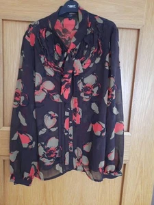 Linea Floral Blouse Women Size 14 - Picture 1 of 7