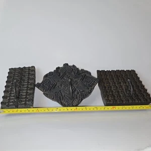 3 Wandhaken Antik Indisch Holz Textildruck Blöcke Handgeschnitzt Goth Dekor - Bild 1 von 24