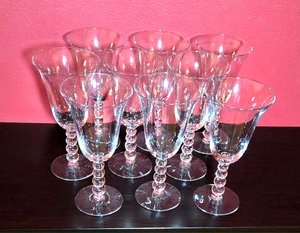 Imperial Glass Candlewick Clear Water Goblets/4 Ball Stems/Set of 9 - Picture 1 of 5