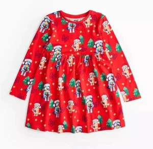 TU Bluey & Bingo Red Jersey Christmas Dress New With Tags - Picture 1 of 4