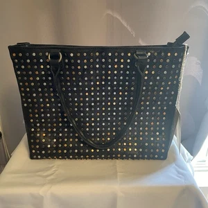 Borsa a mano Patricia Nash Zancona in pelle nera con borchie grande nuova con etichette $249 - Foto 1 di 18