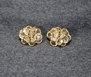 Swarovski Ohrringe vergoldet klar Kristall Cluster Clip On - Bild 1 von 5